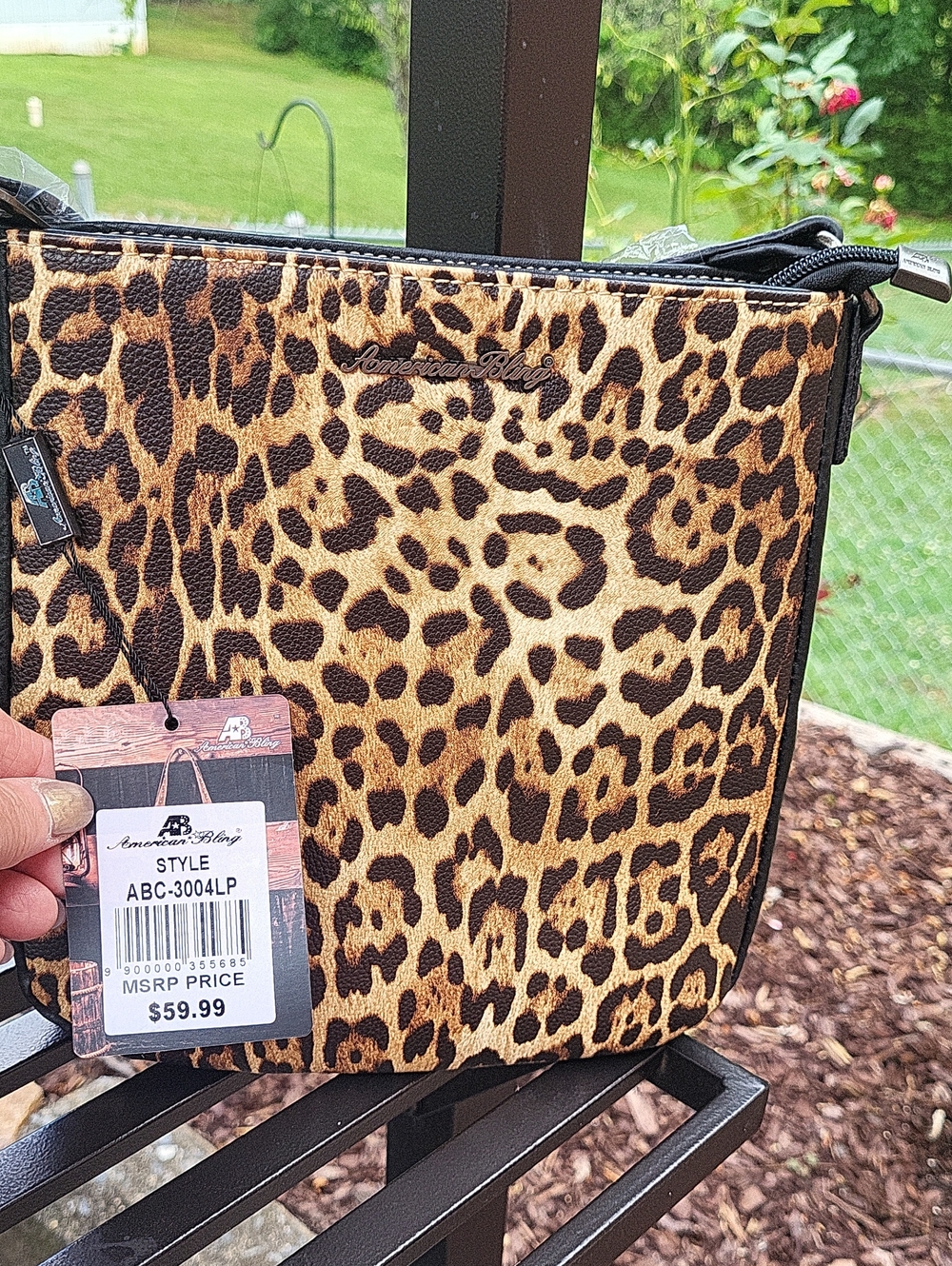 American Living Leopard Print Crossbody Bag in Brown and Black